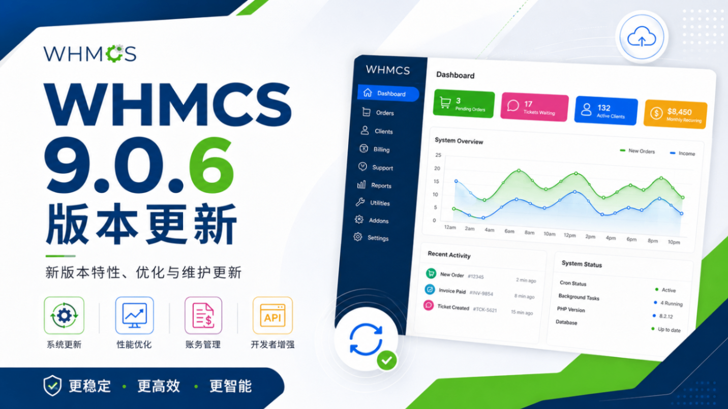 WHMCS | Web 托管计费和自动化平台授权安装版V9.0.6-哈德森博客